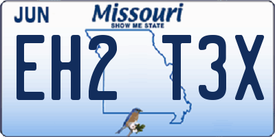MO license plate EH2T3X