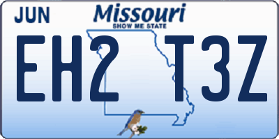 MO license plate EH2T3Z
