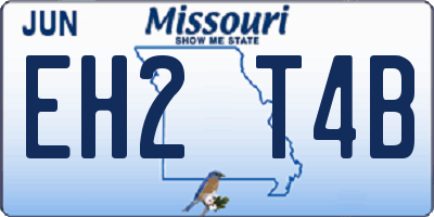 MO license plate EH2T4B