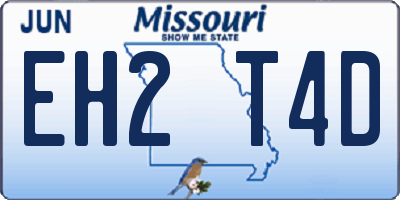 MO license plate EH2T4D