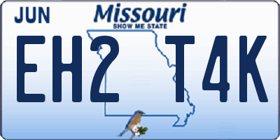 MO license plate EH2T4K