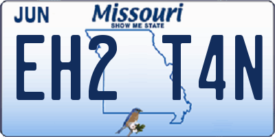 MO license plate EH2T4N