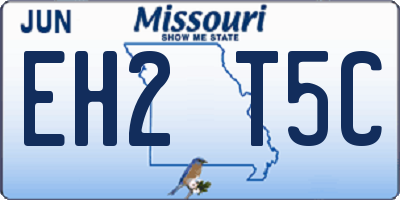 MO license plate EH2T5C
