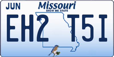 MO license plate EH2T5I