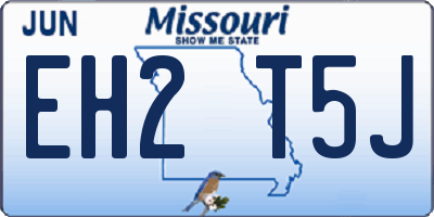 MO license plate EH2T5J
