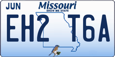 MO license plate EH2T6A