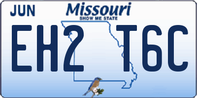 MO license plate EH2T6C