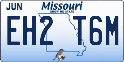MO license plate EH2T6M