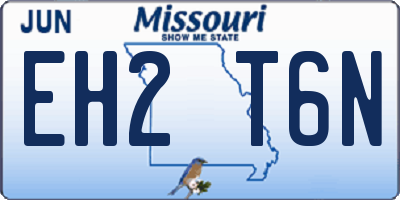MO license plate EH2T6N