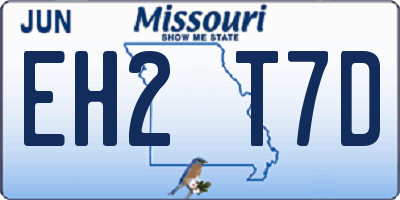 MO license plate EH2T7D