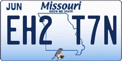 MO license plate EH2T7N