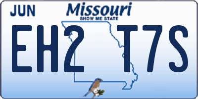 MO license plate EH2T7S