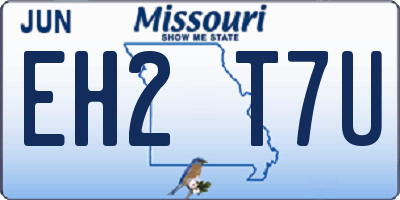 MO license plate EH2T7U