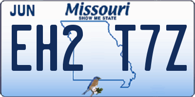 MO license plate EH2T7Z