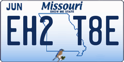 MO license plate EH2T8E