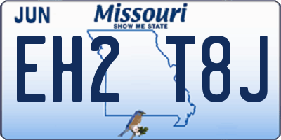 MO license plate EH2T8J