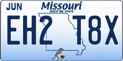 MO license plate EH2T8X