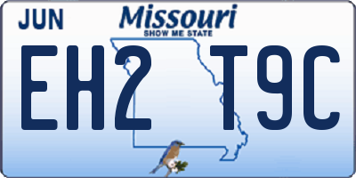 MO license plate EH2T9C
