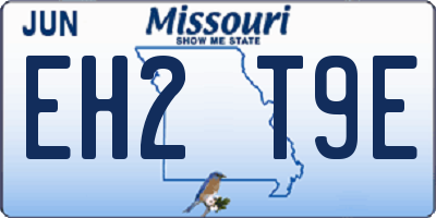 MO license plate EH2T9E