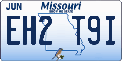MO license plate EH2T9I