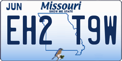 MO license plate EH2T9W