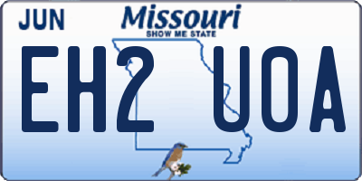 MO license plate EH2U0A