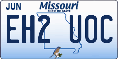 MO license plate EH2U0C