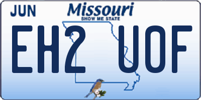 MO license plate EH2U0F