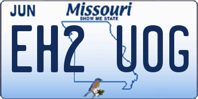 MO license plate EH2U0G