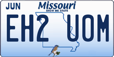 MO license plate EH2U0M