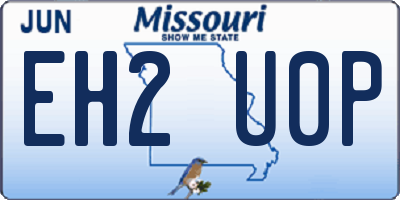 MO license plate EH2U0P