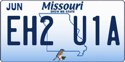 MO license plate EH2U1A