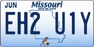 MO license plate EH2U1Y