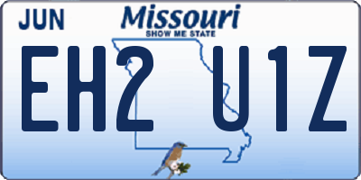 MO license plate EH2U1Z