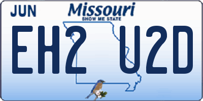 MO license plate EH2U2D