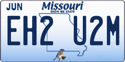 MO license plate EH2U2M