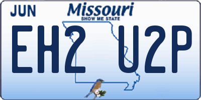 MO license plate EH2U2P