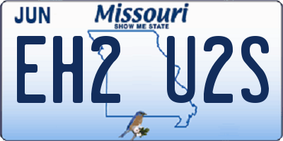 MO license plate EH2U2S