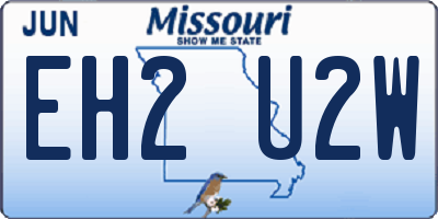 MO license plate EH2U2W