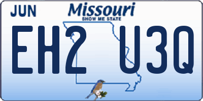 MO license plate EH2U3Q