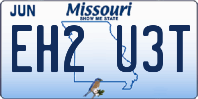 MO license plate EH2U3T