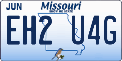 MO license plate EH2U4G