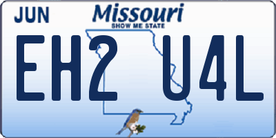 MO license plate EH2U4L
