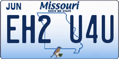 MO license plate EH2U4U