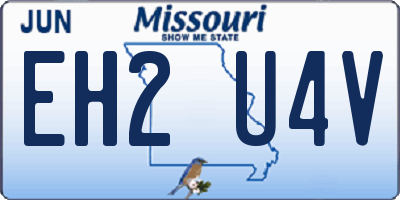 MO license plate EH2U4V