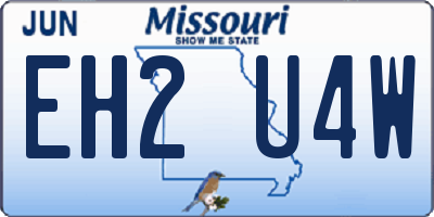 MO license plate EH2U4W