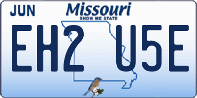 MO license plate EH2U5E