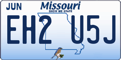 MO license plate EH2U5J
