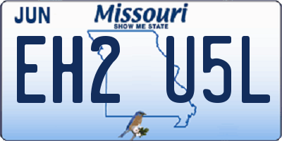 MO license plate EH2U5L