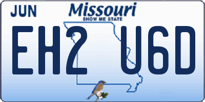 MO license plate EH2U6D